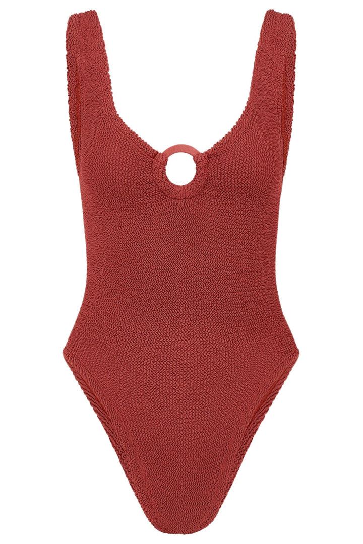 Celine Crinkle Swimsuit Metallic Rosewood