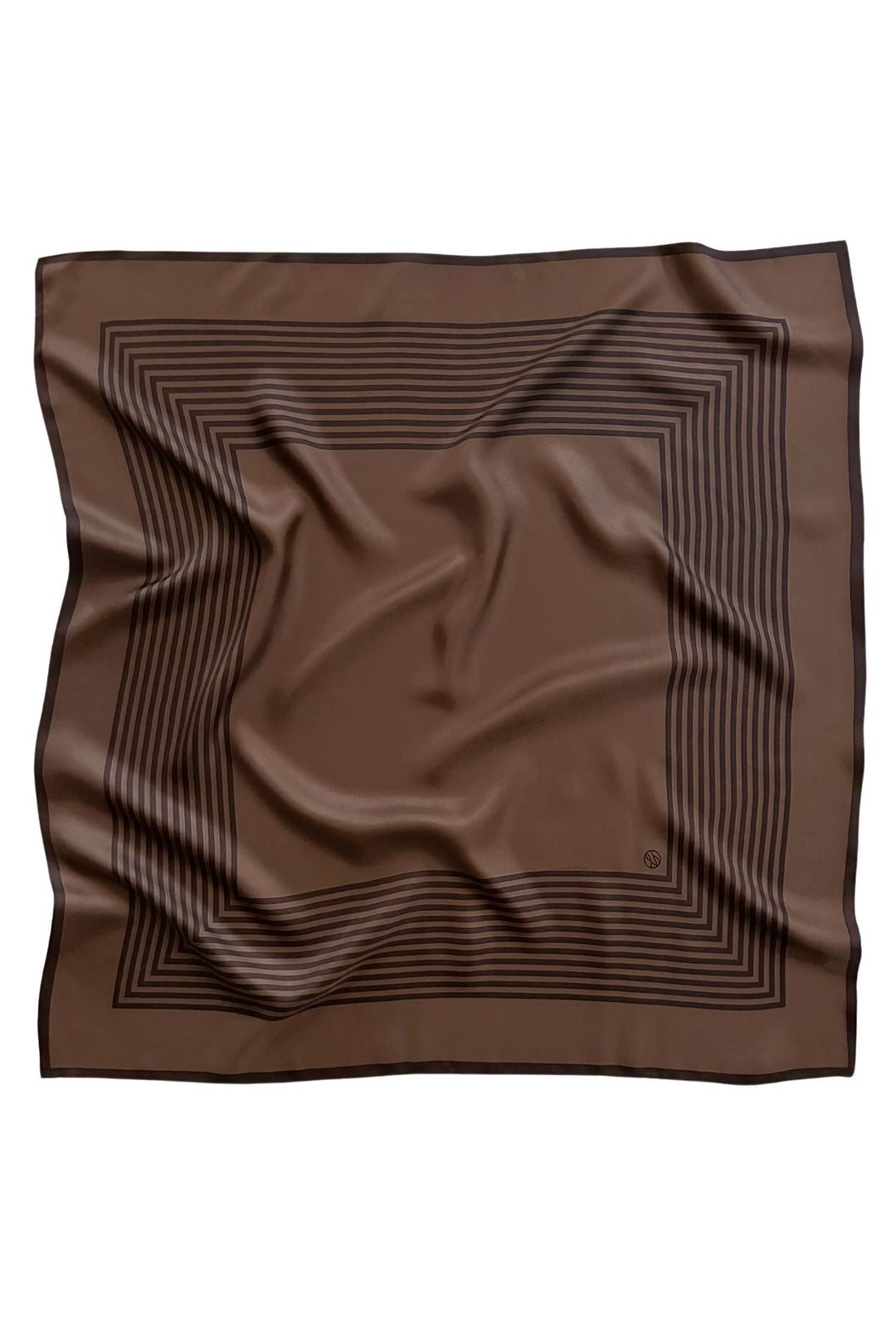 Striped Scarf 80 cm. Brown