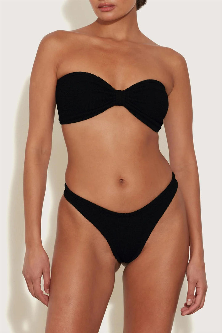Tina Crinkle Brazilian Bikini Black