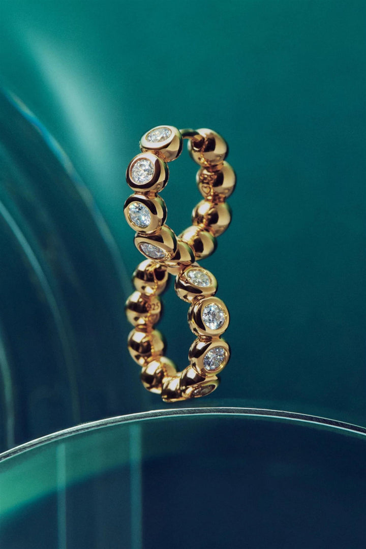 Tennis Small Hoop Earrings Gold