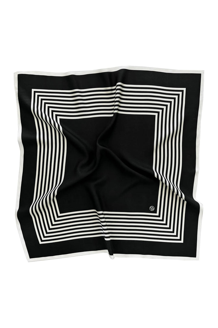 NO. 2 Scarf 65 cm. Black/Cream
