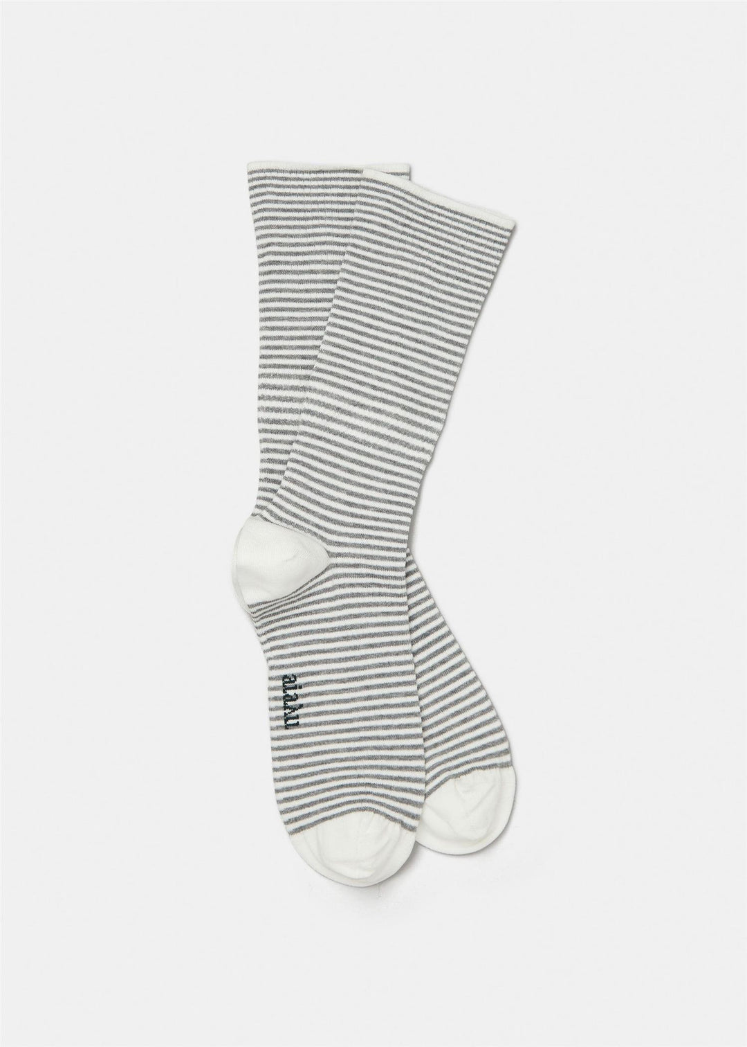 Cotton Stripe Socks Mix Grey