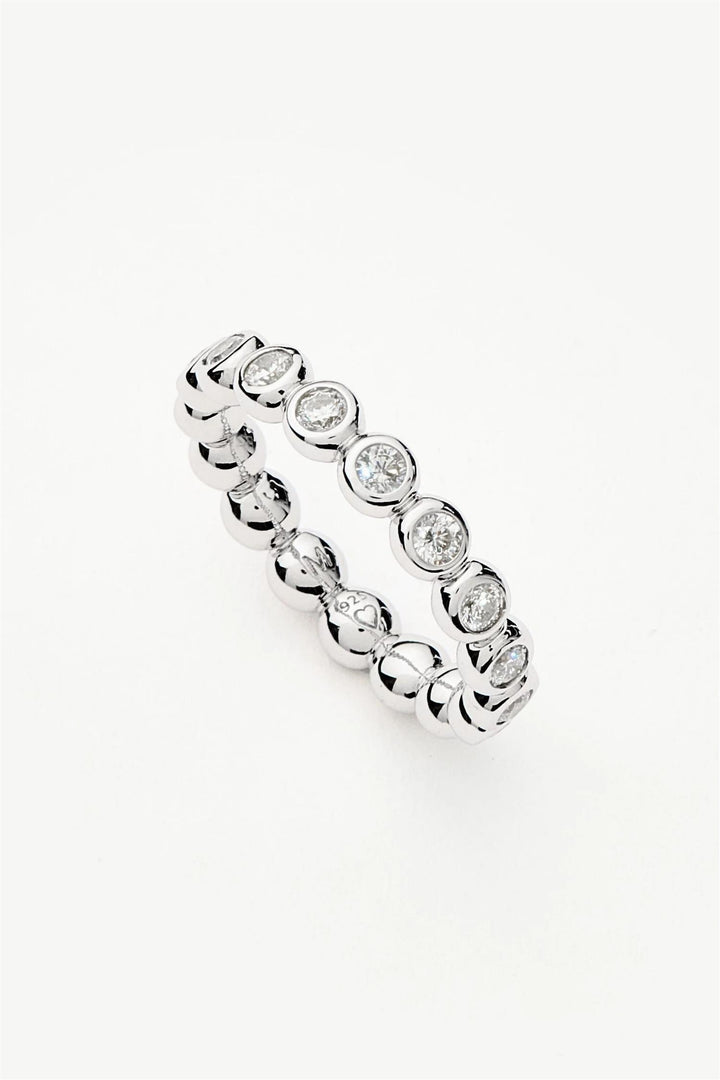 Tennis Eternity Stacking Ring Silver