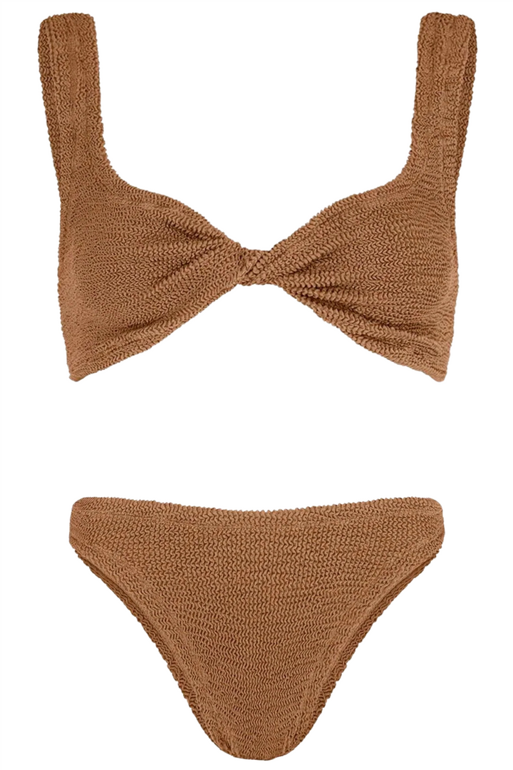 Juno Crinkle Bikini Metallic Cocoa
