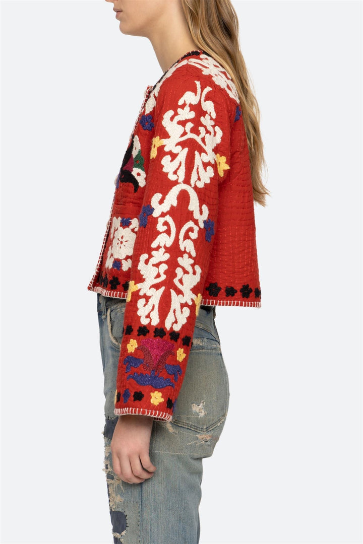 Catrine Applique Jacket Red