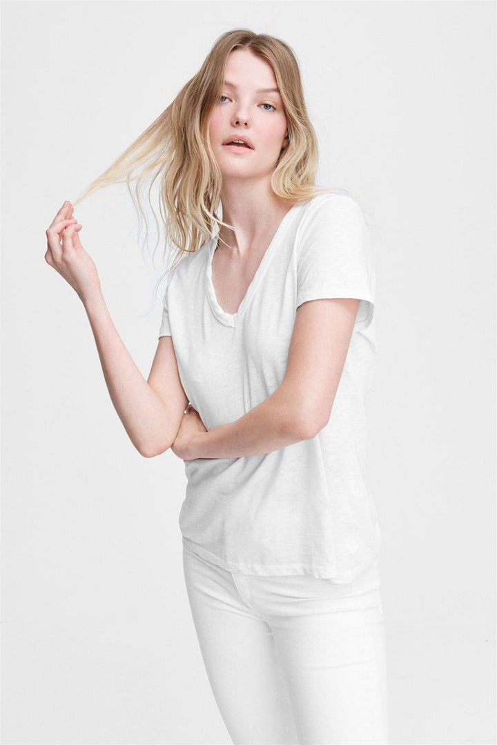 The Slub Vee Bright White
