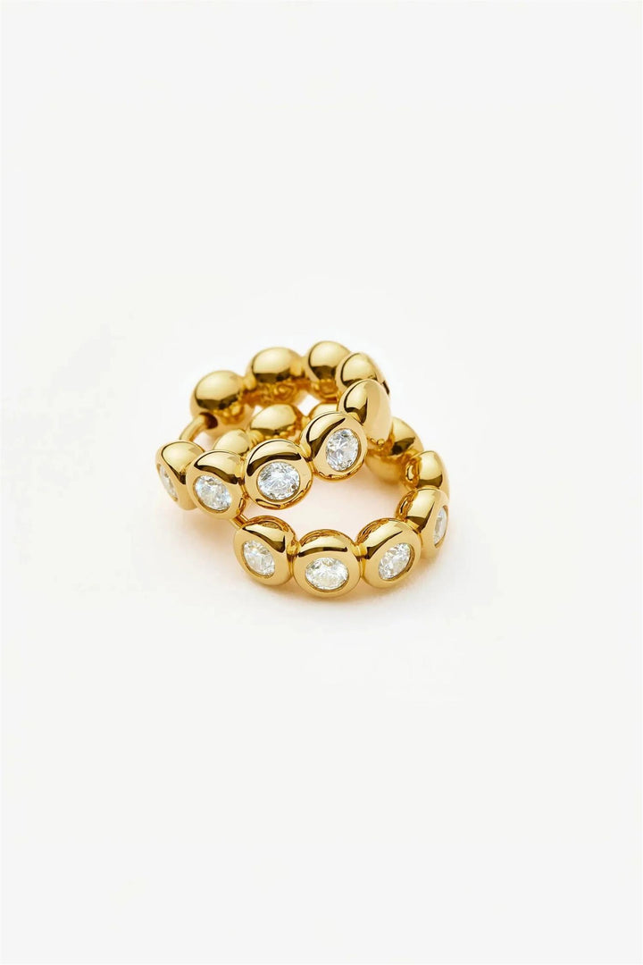 Tennis Small Hoop Earrings Gold
