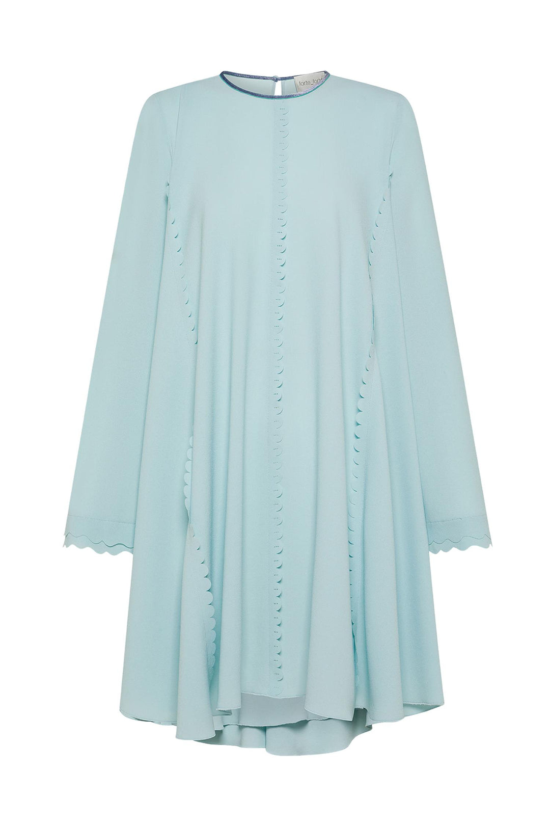 Crepe Plissé Embroidered Dress Nuage
