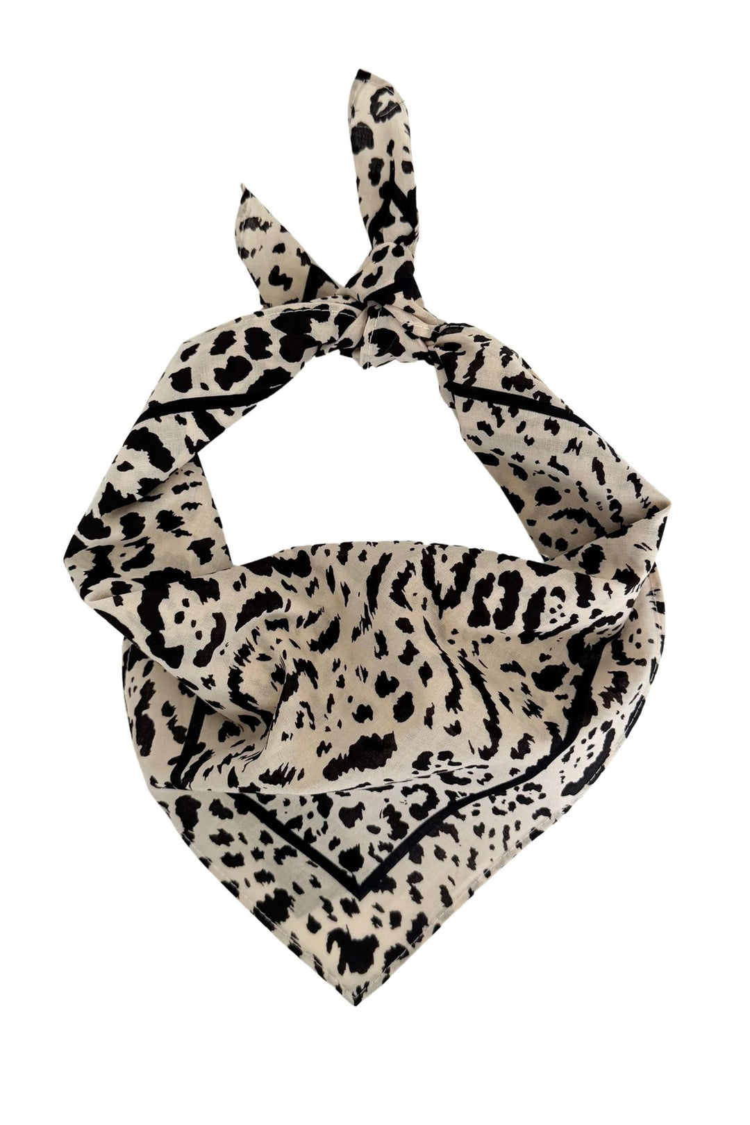 Cotton Leo Scarf 55 cm. Sand&Black