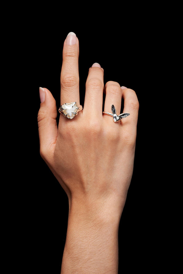 Eight of Wands Ring - Silver - Mabe Pearl