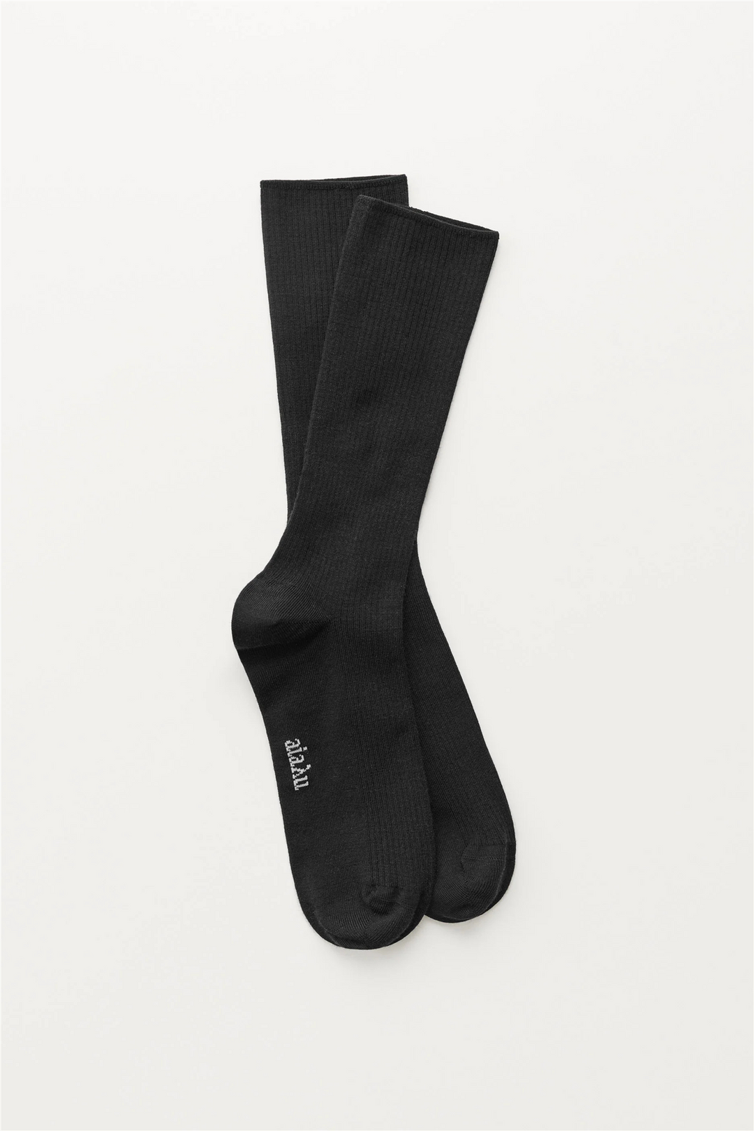 Wool Rib Socks Black