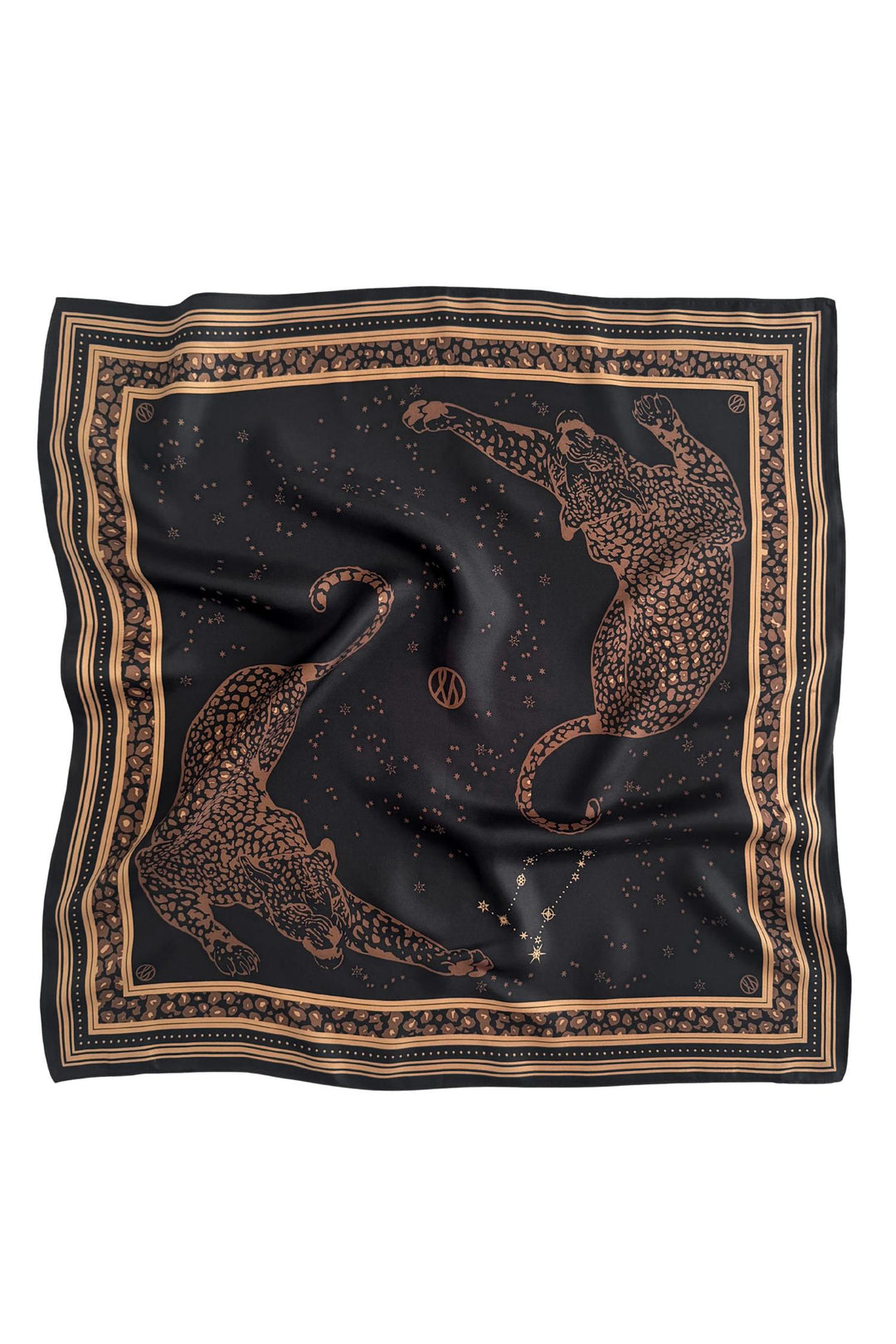 Gemini Scarf 65 cm. Black & Mocha Mousse