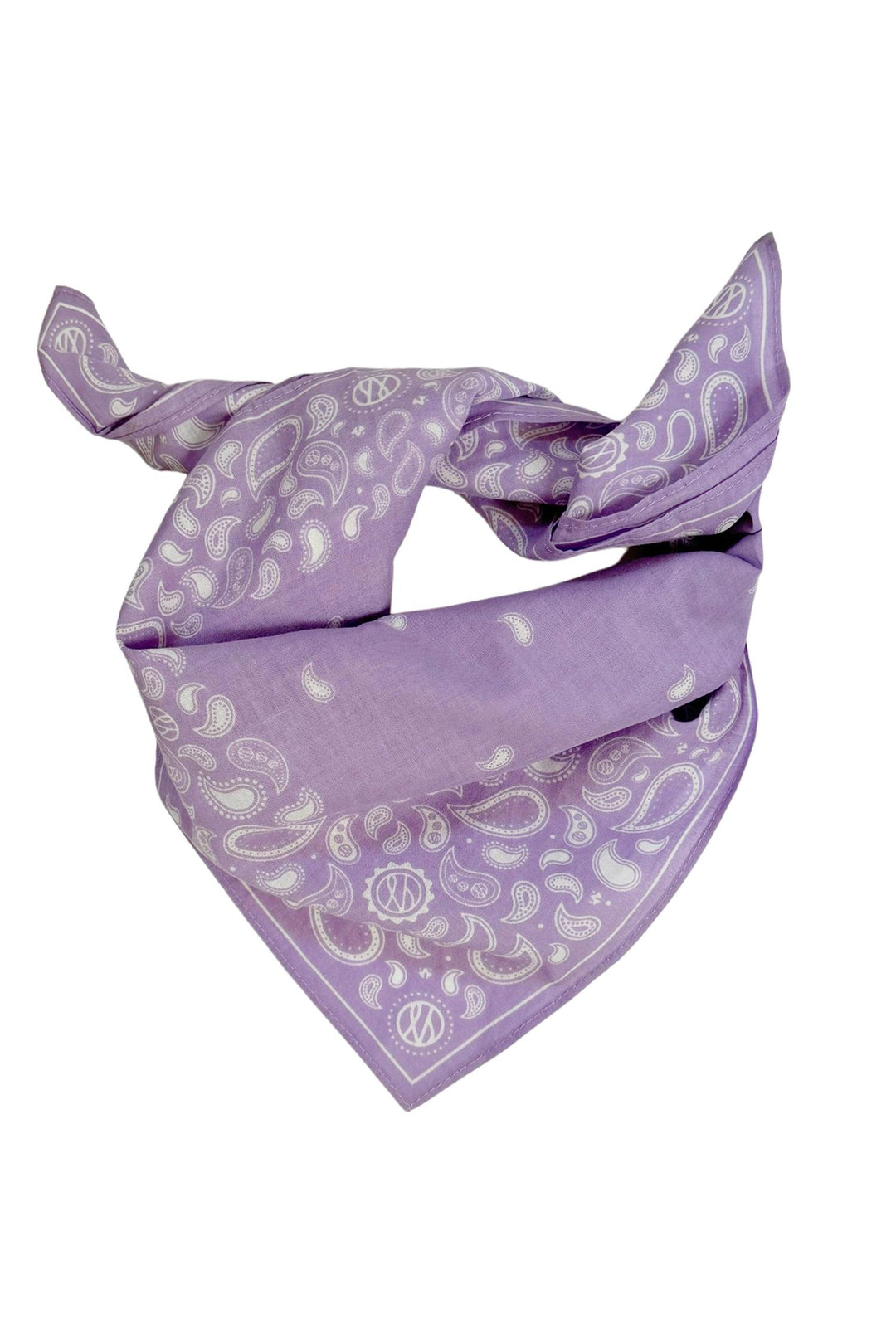 Cotton Paisley Scarf 55 cm. Lavender