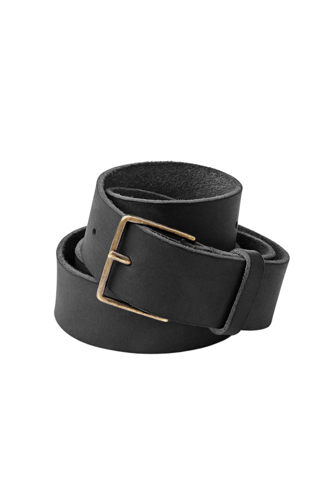 Washed Leather Belt Nero