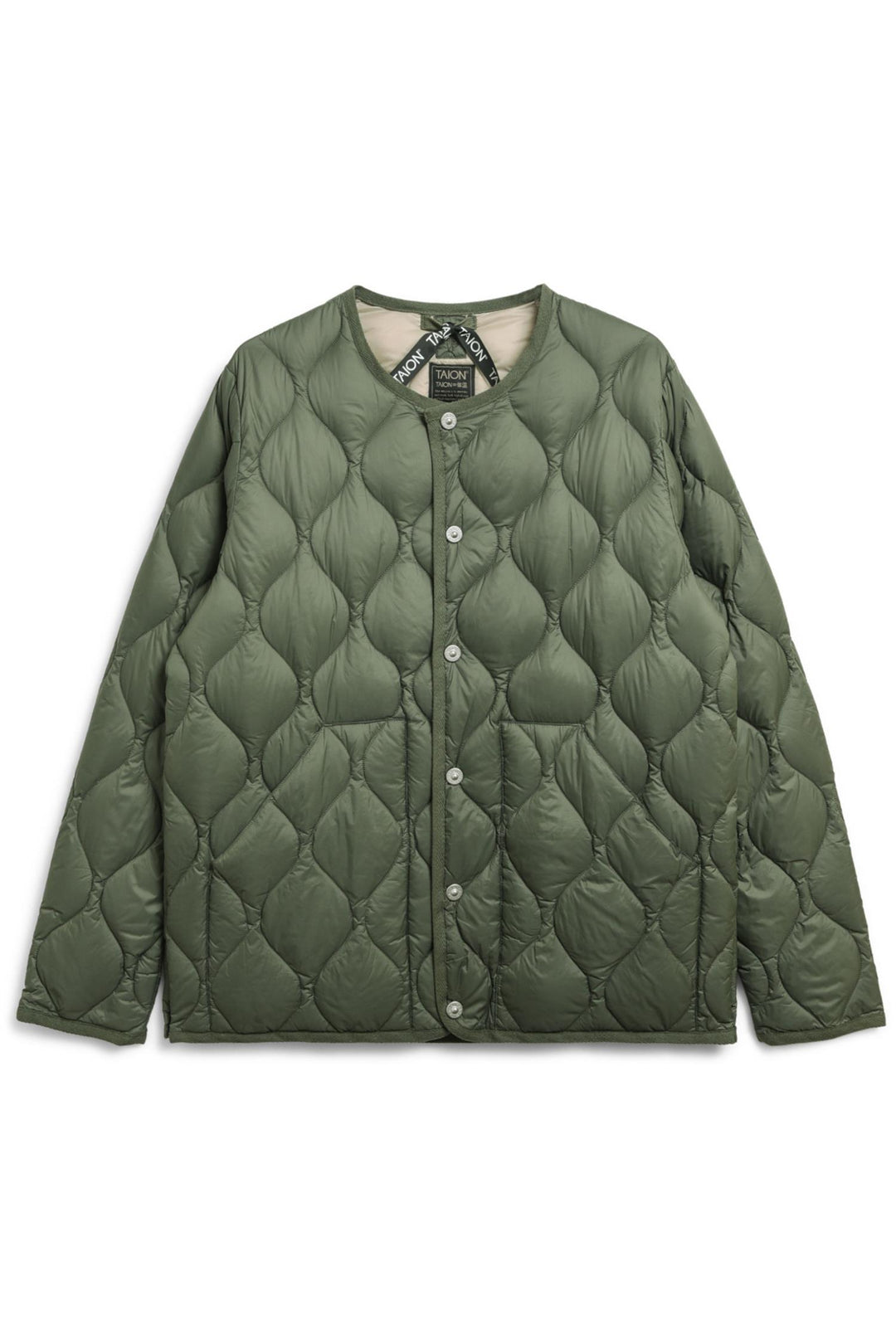 Military Crew Neck Down Jacket Olive