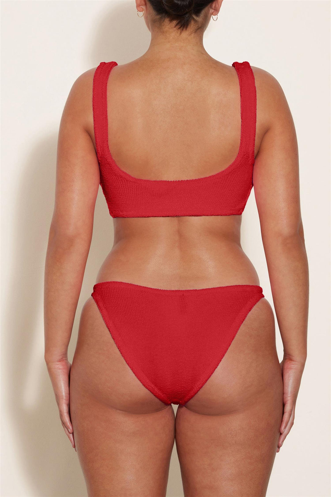 Juno Crinkle Bikini Red