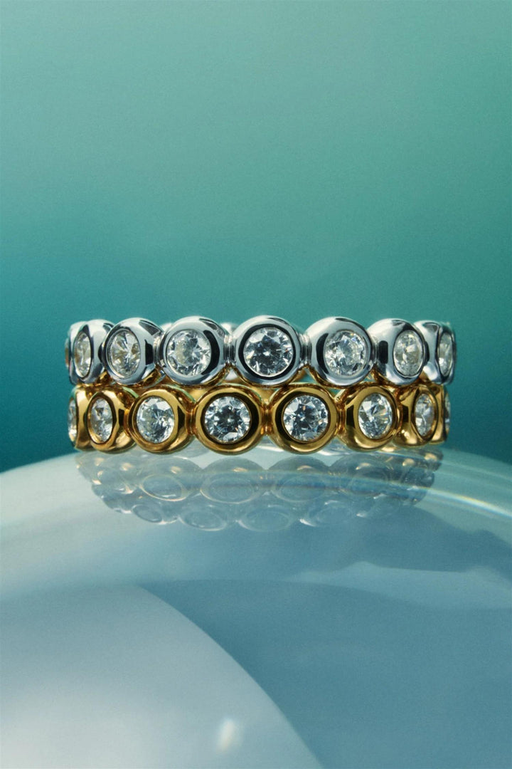 Tennis Eternity Stacking Ring Silver