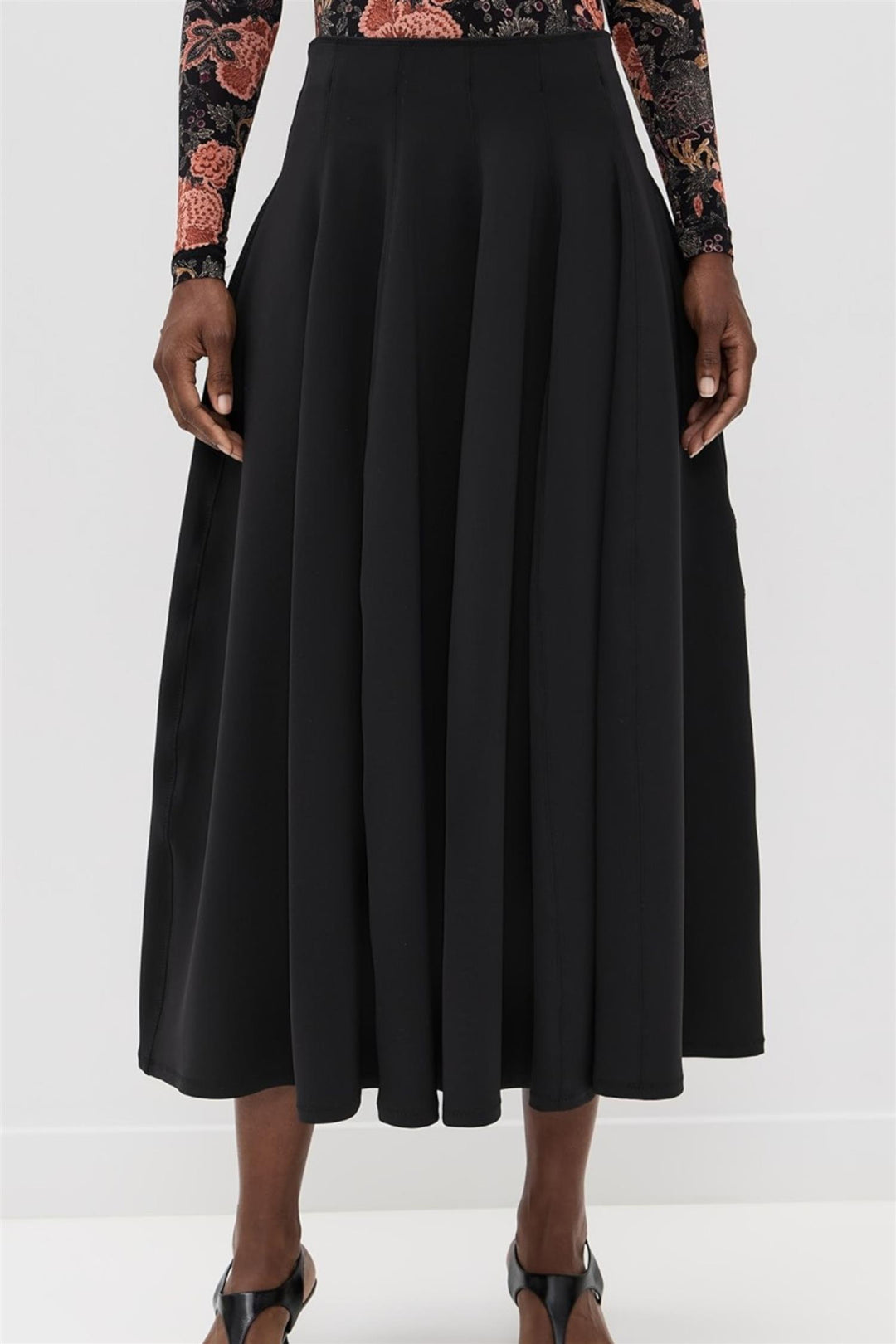 Rea High Waist Midi Skirt Noir
