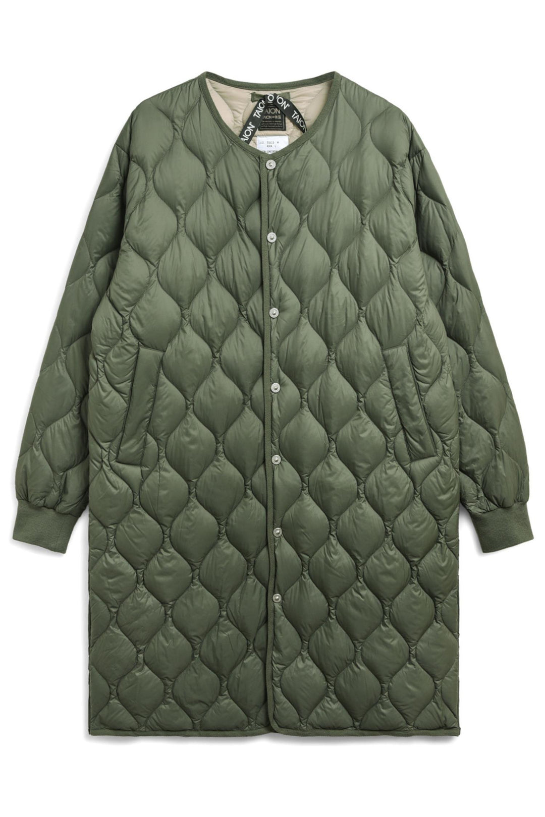 Military Oversized Long Down Jacket Olive