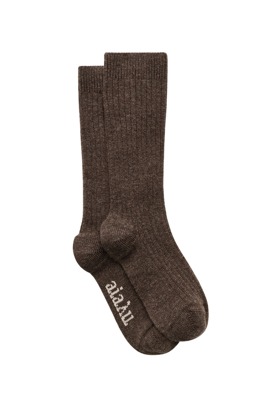 Cashmere Sock Dark Brown Melange