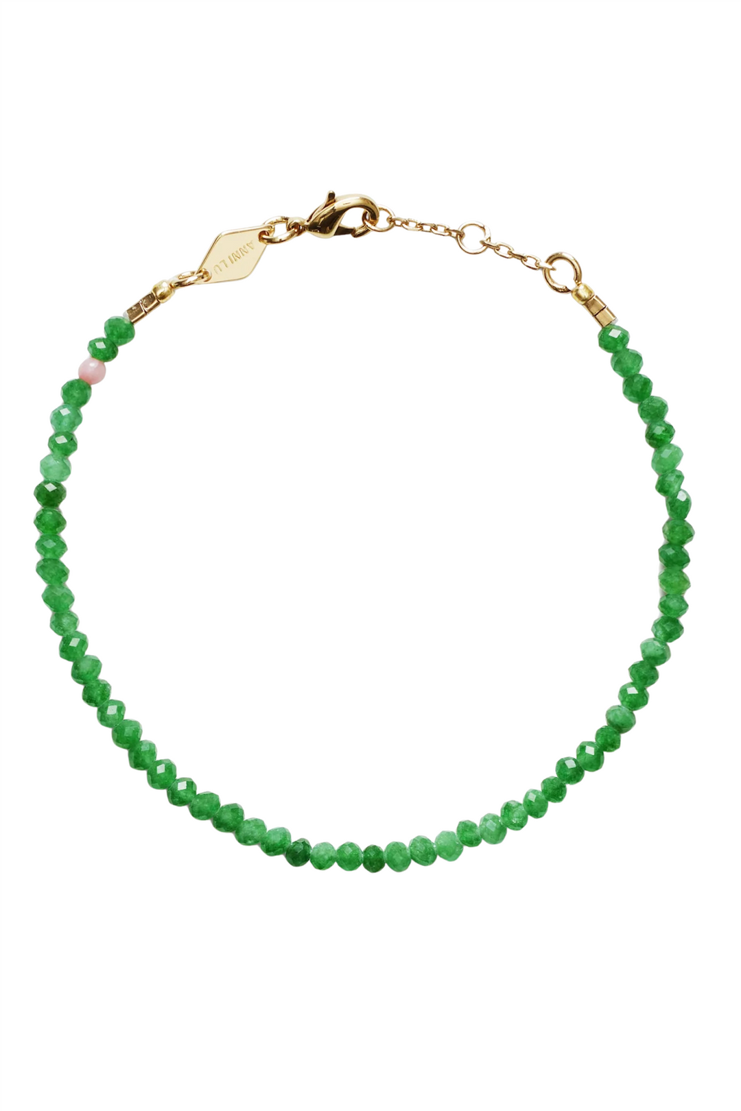 Tan Line Bracelet Green Jade