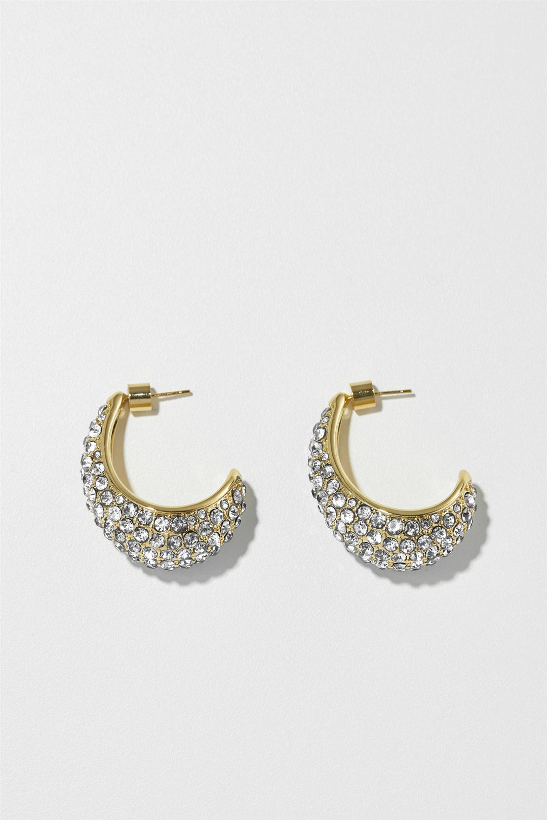 Small Crescent Hoops Gold/Clear