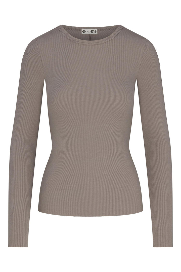Long Sleeve Fitted Top Clay