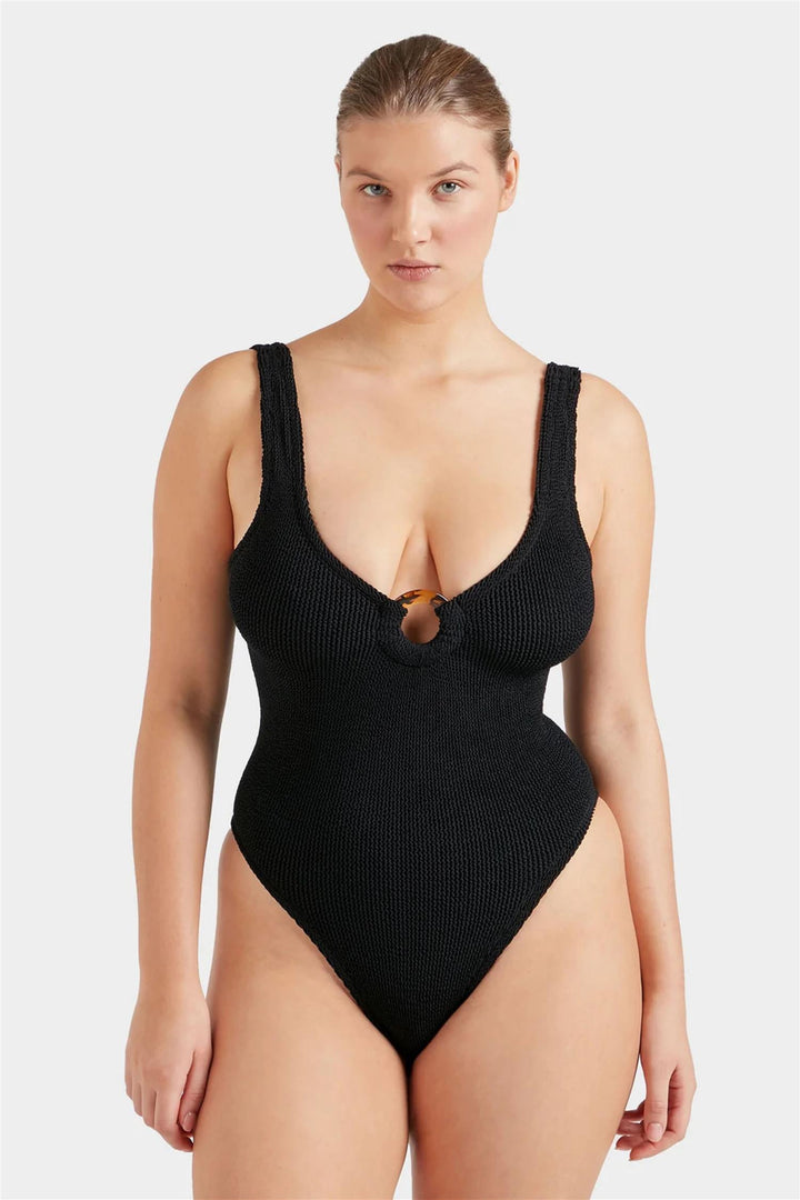 Celine Crinkle Swimsuit Black