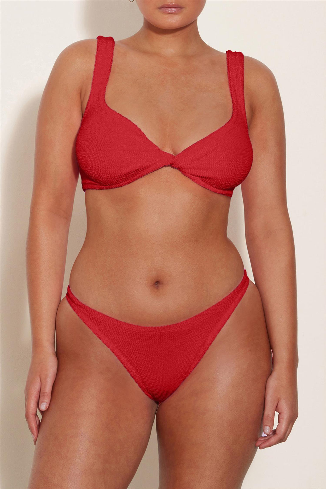 Juno Crinkle Bikini Red
