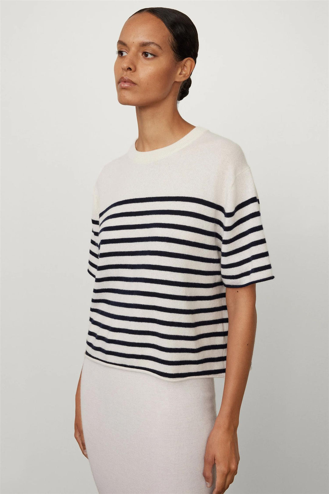 Cila Stripes T-Shirt Cream/Navy