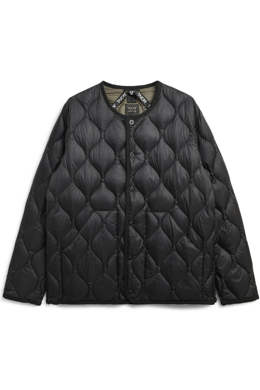 Military Crew Neck Down Jacket Black
