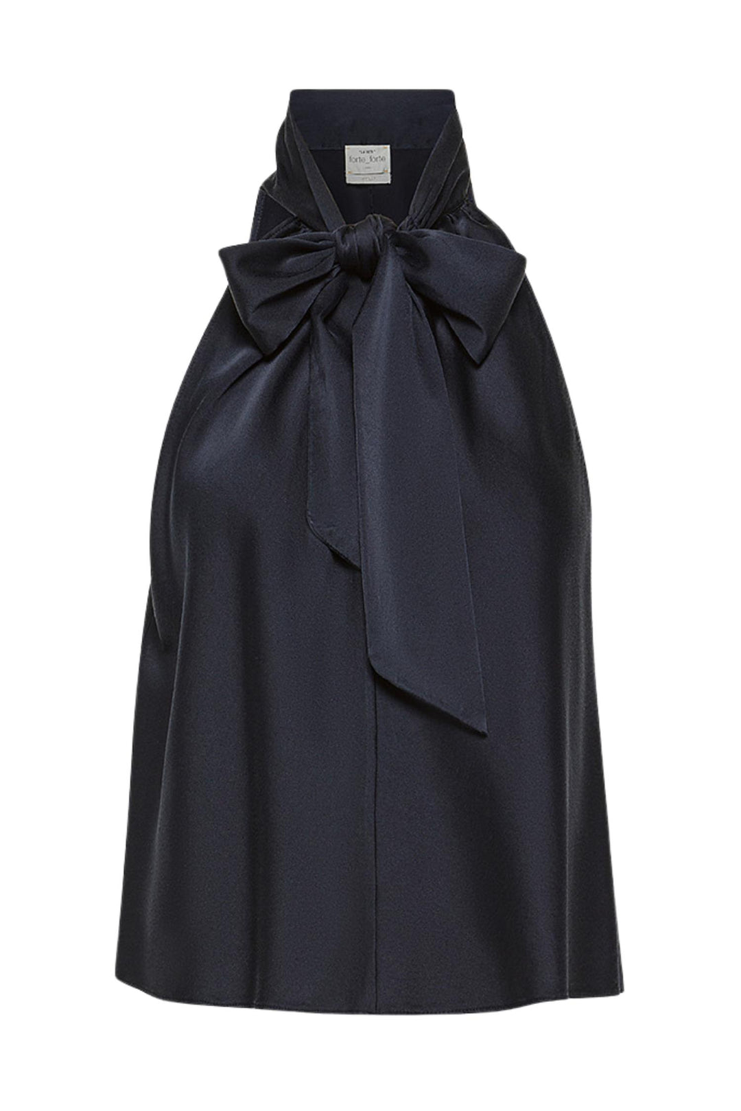 Stretch Silk Bow-Tie Top Notte