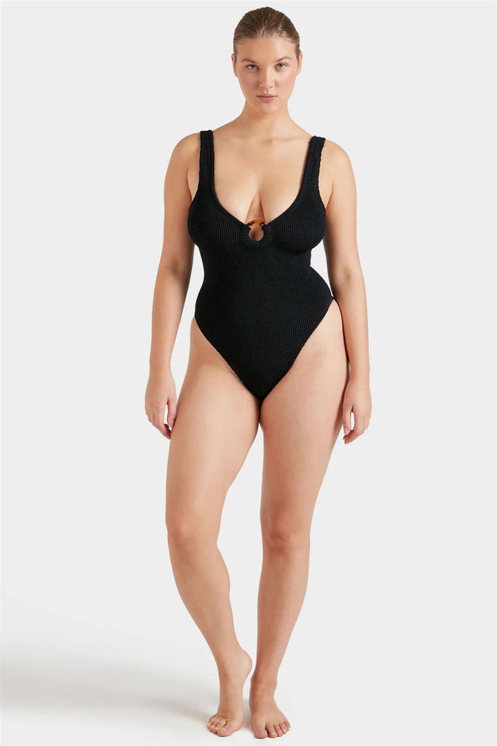 Celine Crinkle Swimsuit Black
