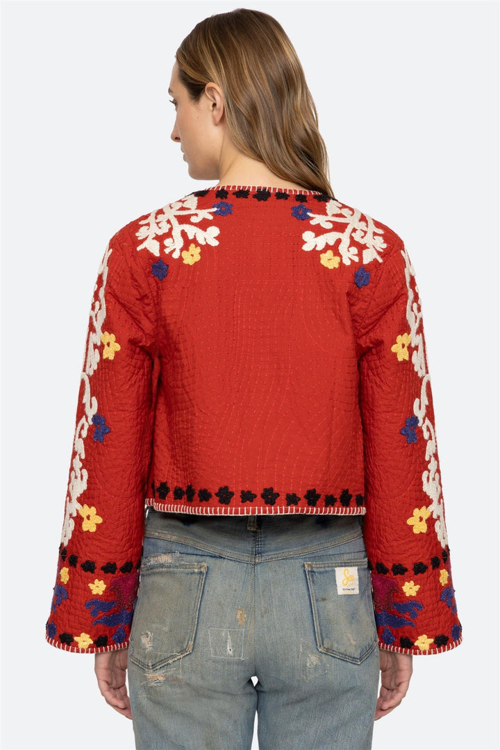 Catrine Applique Jacket Red