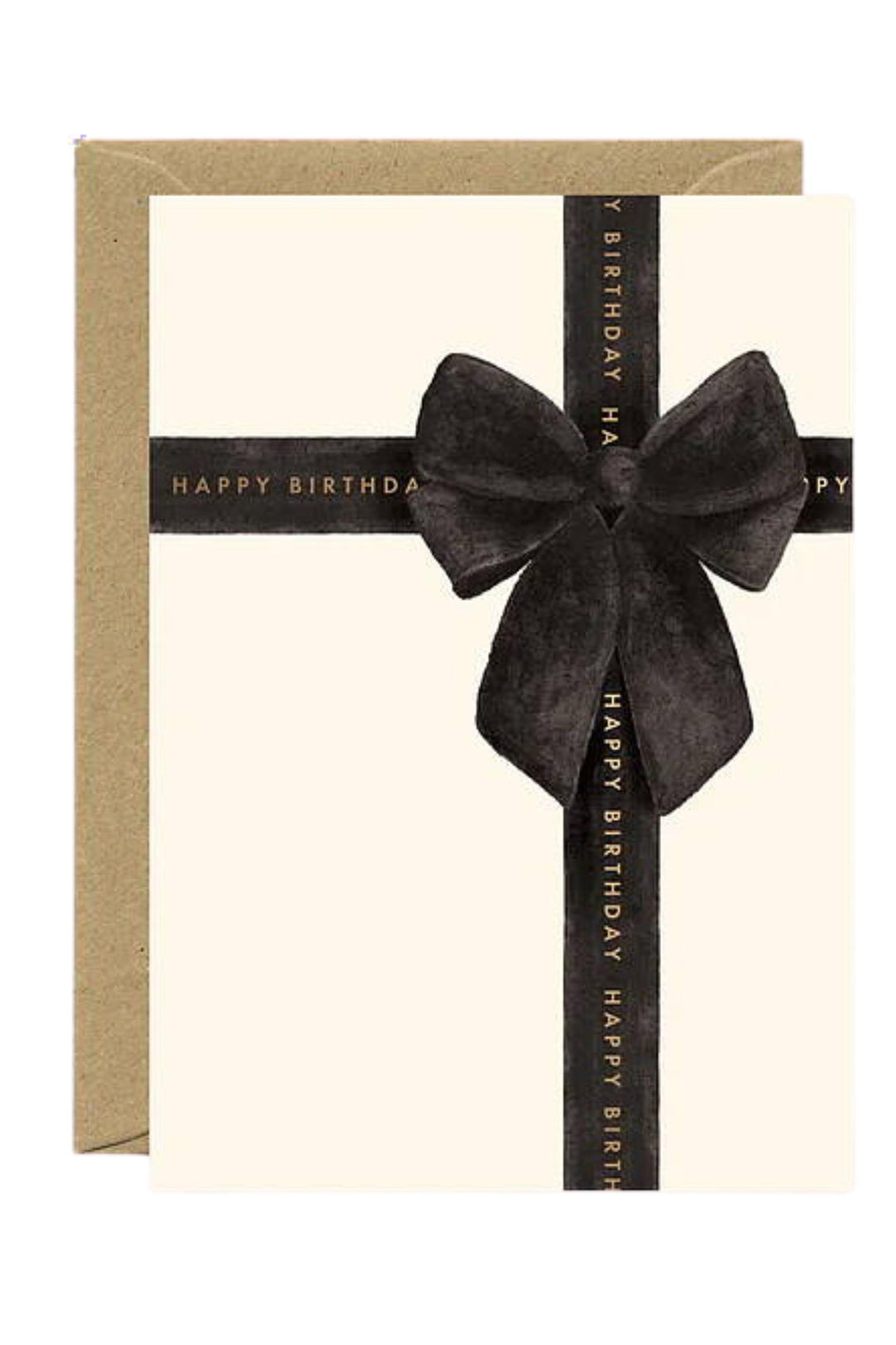 Happy Birthday Black Bow Card