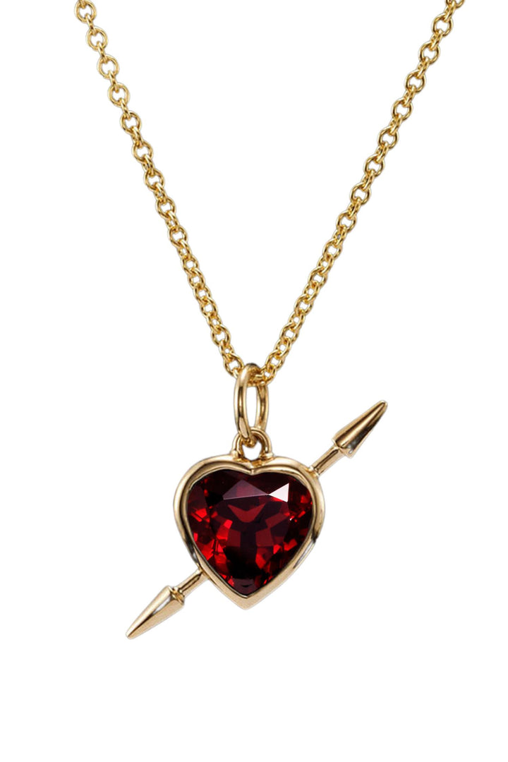 Rebel Love Necklace - Gold Plated Silver - Garnet