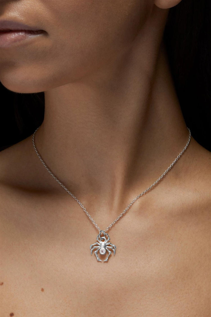Spider Necklace Silver