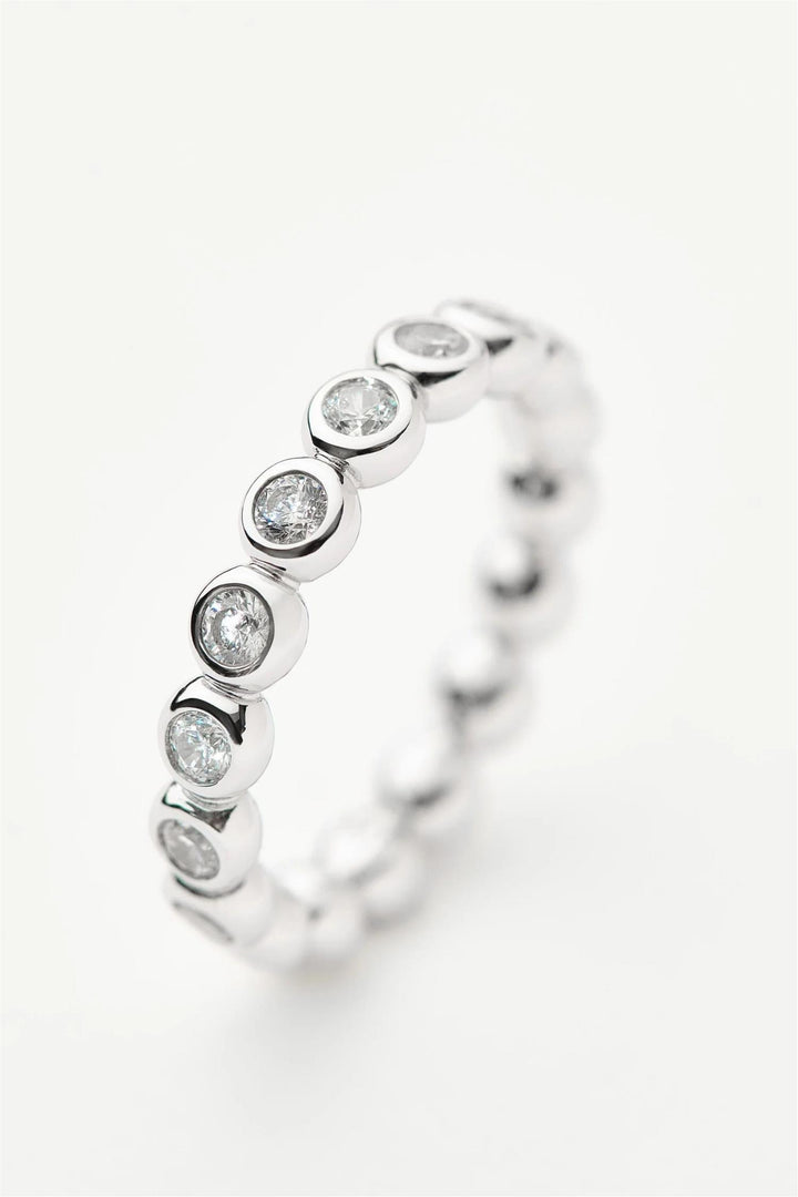 Tennis Eternity Stacking Ring Silver