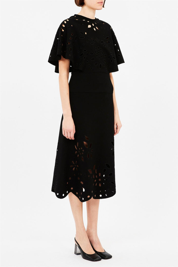 Grace Knit Midi Skirt Noir