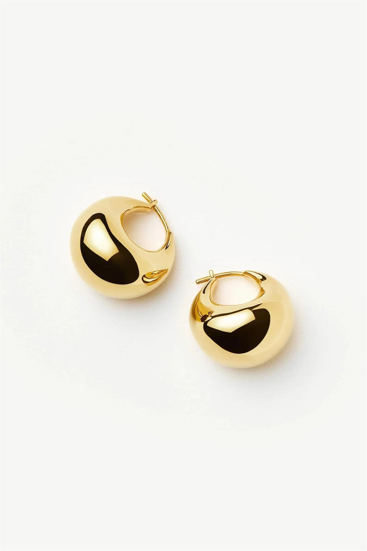 Sculptural Chubby Dome Small Hoop Earrings Gold