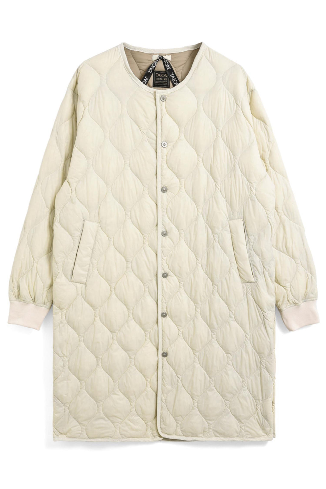 Military Oversized Long Down Jacket Off-White