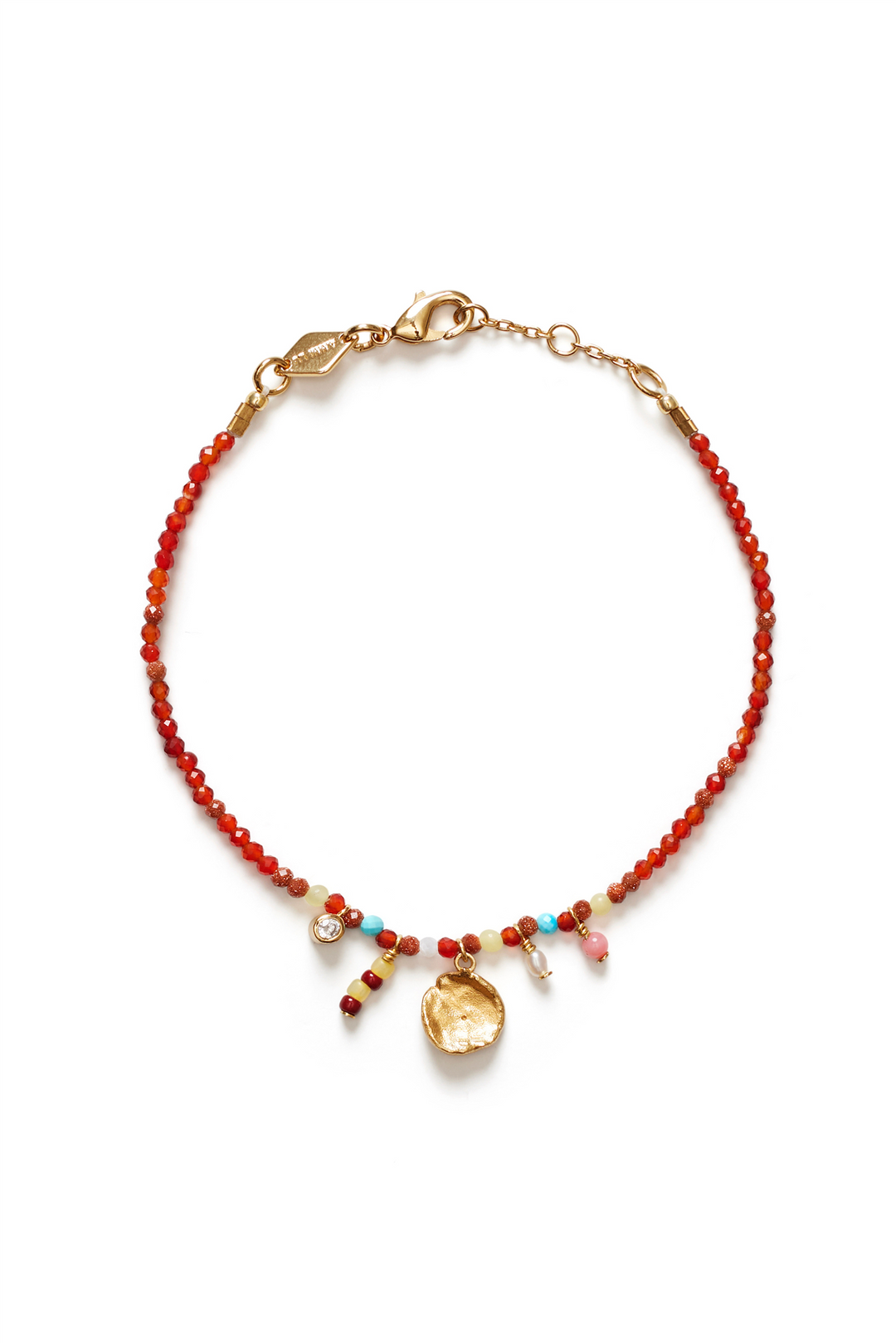 Maroon Harmony Bracelet Gold