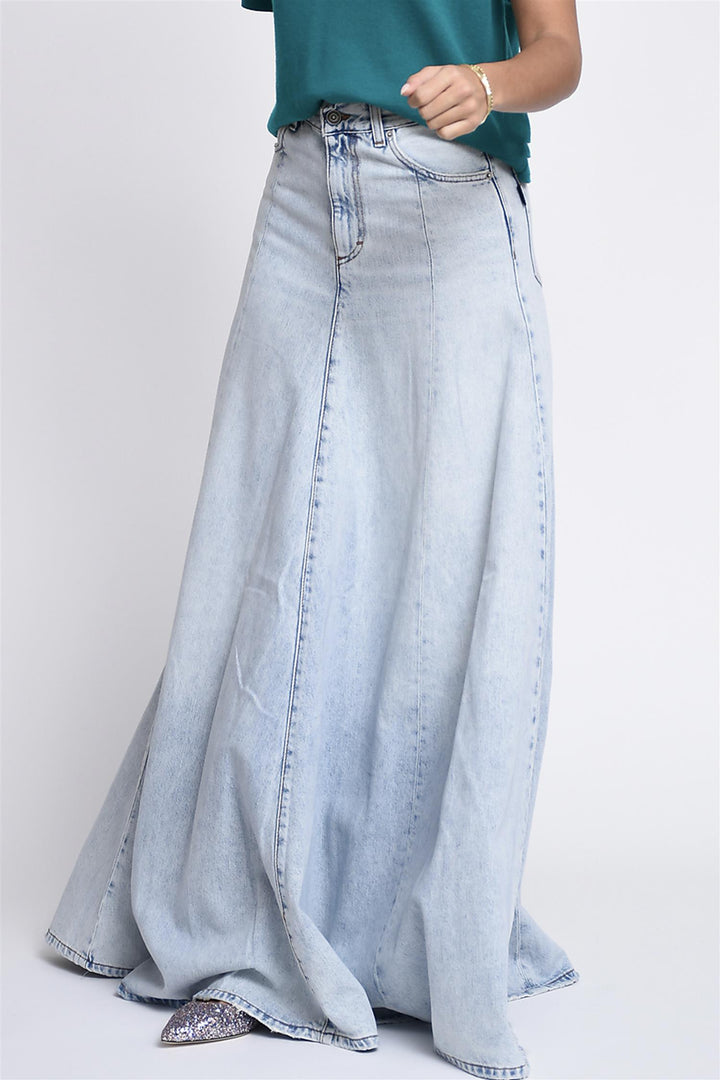 Serenity Denim Maxi Skirt Stromboli Blue