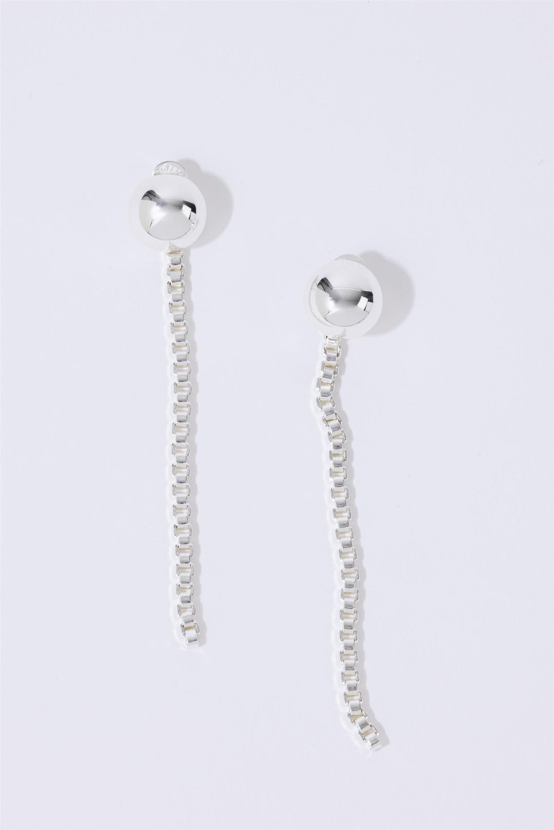 Sphere Chain Studs Silver
