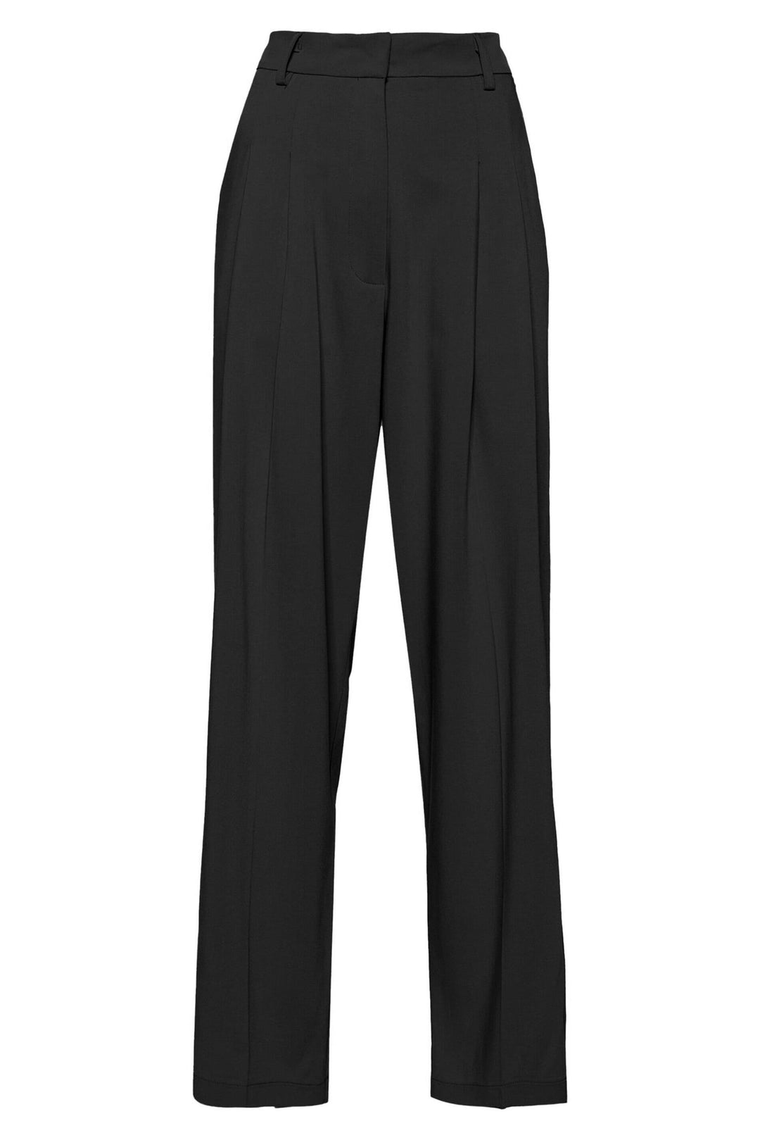 Viscose Wool Twill Pinces Pants Nero