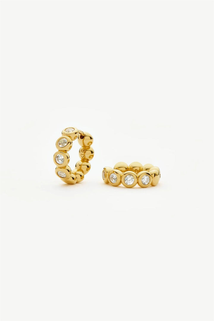 Tennis Small Hoop Earrings Gold