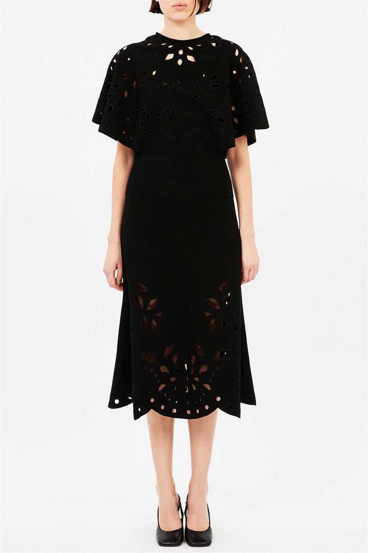 Grace Knit Midi Skirt Noir