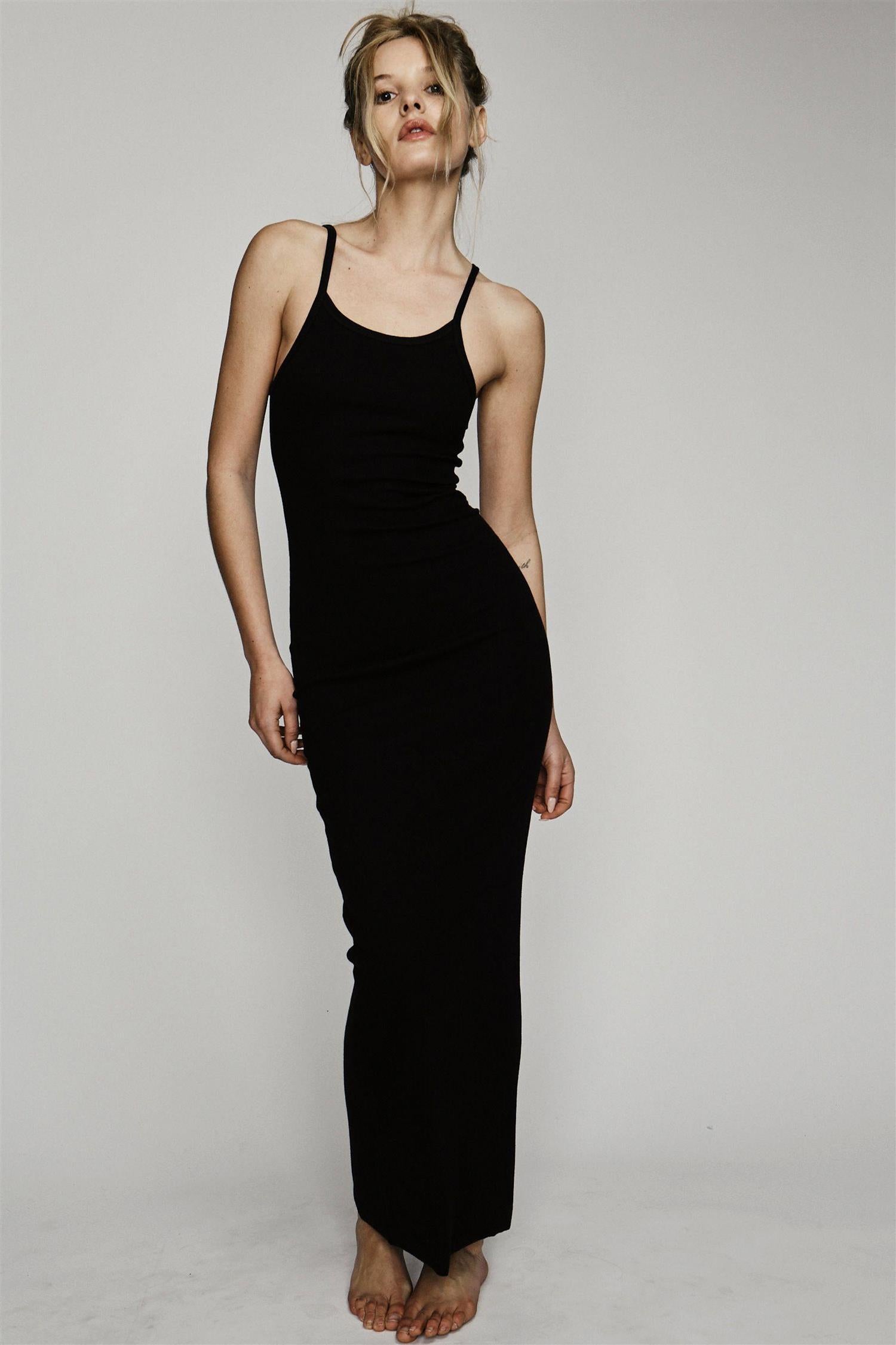 Tank Maxi Dress Black – DenDama