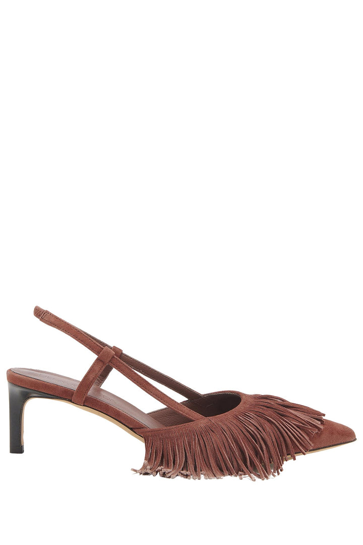 Shira Fringe Slingback Mahogany