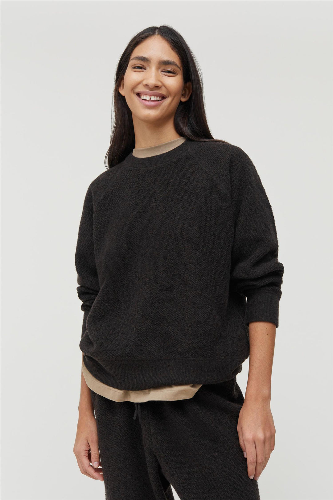 April Knitted Sweatshirt Dark Brown